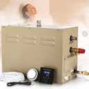 Steam Shower Generator Kit 9KW for Bath Sauna SPA, Aromatherapy Steam Head, Self-draining System, LED Touchscreen Controller, 12-Hour Timer 77-131 for 318CBFT/9m Room
