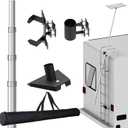 RV Ladder Mounting Kit Compatible with Starlink Gen 3 / V3, 11ft Telescopic Pole with Gen 3 Adapter & Mounting Bracket, Fits 0.51.2 Inch RV Ladder Rails