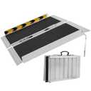 Portable Wheelchair Ramp 2FT, Ramps for Wheelchairs, Aluminum Non-Slip Folding Handicap Ramps for Steps, Outdoor Threshold Wheel Chair Ramps for Doorways, Porch, Cart, Stairs, Curbs