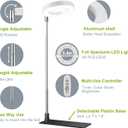 Kullsinss Grow Lights for Indoor Plants, Full Spectrum Halo Growing lamp with Detachable Base, Height Adjustable, 3 Colors, 10 Dimming, Automatic Timer, Plant Light for Small Plants Growing, 2-Pack