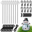 Inflatable Stakes and Tethers Replacement Tethers and Aluminum Metal Stakes Yard Inflatable Accessories with Hook for Fixing Halloween Christmas Decorations Inflatables Lawn Decor Tent