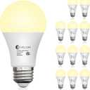 2 x evelor 12-Packs A19 LED Light Bulbs,Soft White 2700K,Dimmable,E26 Base,9W
