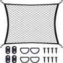 Elastic Cargo Net with Fixing Hooks D-Rings Luggage Cover for SUV Rear Trunk Bed Netting Cover Net Stretchable 32" x 24" Stretch to 63"x43"