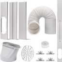 Portable AC Window Vent Kit with 5.9 Exhaust Hose Window Seal Kit for Portable Air Conditioner, Adjustable Portable AC Windows Vent Kit for Sliding Horizontal and Vertical Window