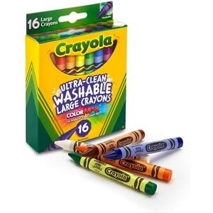 Crayola 52-3281 Large Washable Crayons Assorted Colors 16 Count (Pack of 2)