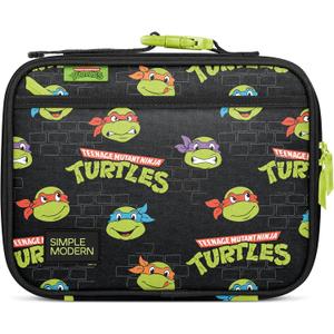 Simple Modern Nickelodeon Viacom Kids Lunch Box for School | Reusable Insulated Lunch Bag for Toddler, Boy | Meal Containers with Exterior & Interior Pockets | Hadley Collection | TMNT Turtles Unite (Regular)