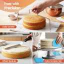 RFAQK 100pcs Cake Pan Sets for Baking + Cake Decorating Supplies: 3 Non-Stick Springform Pans Set (4, 7, 9 inches), Icing Tips, Cake Leveler Multi-functional Leak-Proof CheeseCake Pan & eBook