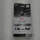 GE Pro 3.5mm Auxiliary Cable, 3ft Audio Cord, Premium Aux Cord for Car, Phone/Tablet, iPad, Home Stereo System and More, 33523