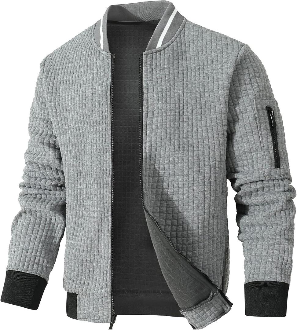 SAVKOOV Mens Lightweight Jacket Casual Bomber Jacket Varsity Coat 3XL