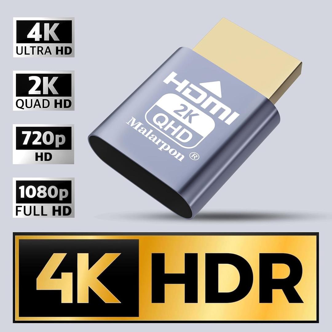 HDMI Dummy Plug fit-Headless Display Emulator DDC EDID Headless Ghos with Windows Mac OSX Linux Great for Graphics Acceleration Support 1920x1080@60Hz