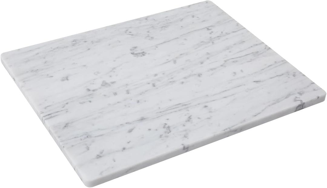 Carrara White Marble Cutting Board, 16×20 Inch Marble Pastry Board
Large Marble Slab, Non-slip Feet, Stay Cool for Dough/Butter, Ideal for Pastry, Cheese, Charcuterie, Pizza, Bread, 1 Piece