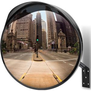 moveland 18 Inch Convex Security Mirror for Parking Assist, Adjustable Wide View Acrylic Convex Mirror for Garage, Blind Spot, Business, Office, Warehouse, Traffic (Support Indoor and Outdoor)