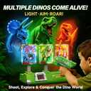 Toys for Boys Age 3-12, 3 Dinosaur-Themed & 3 Dino Flashing Lights & Dino Claw Launcher, Kid Toys, Fun Auto Reset Electronic Scoring Game with Sounds,3 4 5 6 7 8 9 10 11 12 Year Old Boy Birthday Gifts