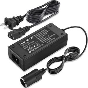 AC to DC Converter 12V Car Cigarette Lighter Socket (NOT for Air Compressor Air Pump Inflator), AC 100-240V to DC 12V 5A 60W Car Power Adapter Transformer w/ 8.8ft (270cm) Extra Long Cord