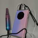 Electric Nail Drill File Professional 40000 RPM, Melodly Rechargeable Electric Nail File Machine Kit for Acrylic Gel Nails Polishing Removing, Portable Cordless Efile with Gold Bits Kit at Salon Home (Pink-blue)