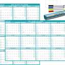 24" x 36" Exellewis 2025 Wall Calendar Erasable, Wet & Dry Erase Large Laminated Annual Yearly Planner - 12 Month Horizontal Vertical Calendar January to December for Easy Planning, Organizing