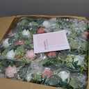 NUPTIO Flower Wedding Centerpieces for Tables: 10 Pcs 14 inch Diam Large Dusty Rose & White Artificial Flowers Fake Roses Candle Rings Wreaths Spring Summer Wreath for Front Door Weddings Party