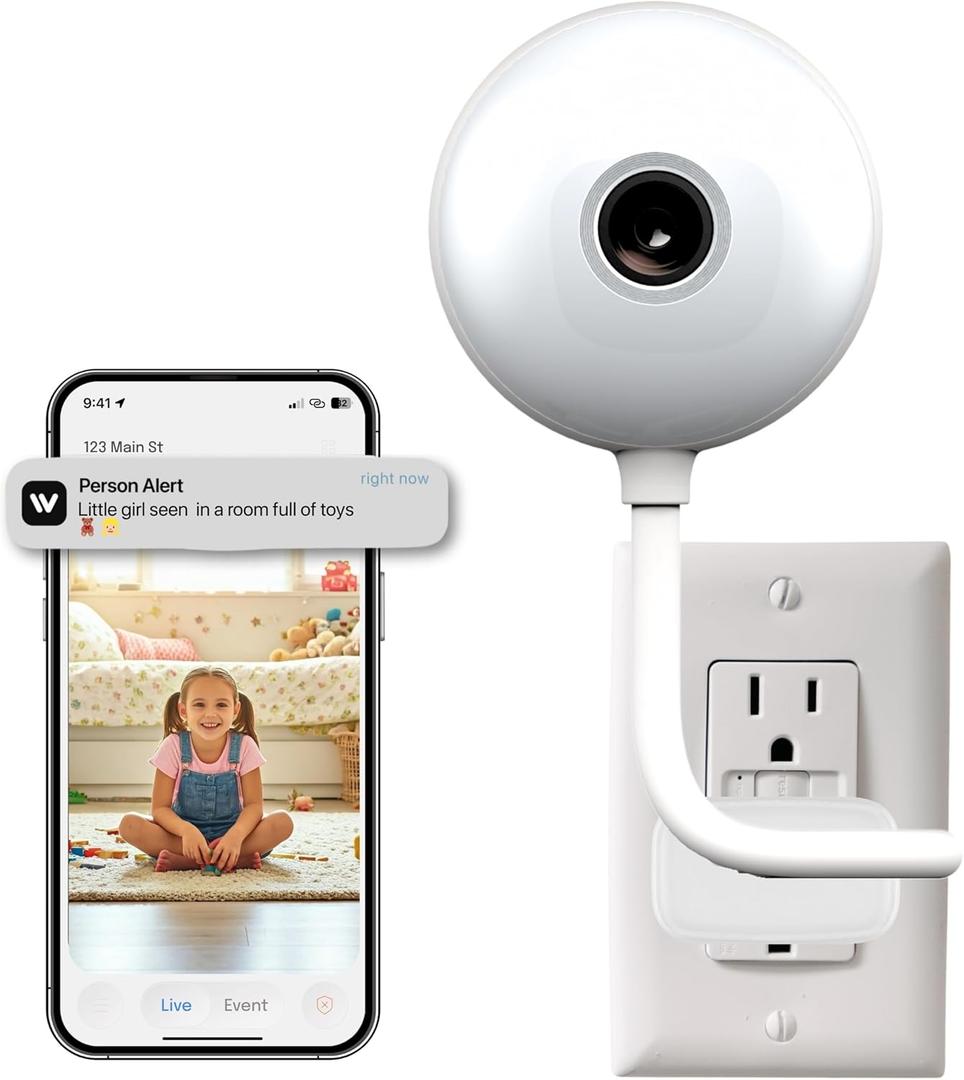 Indoor Security Camera,2K 2.4G WiFi Baby/Pet/Dog/Nanny Cameras for Home Security,AI descriptive Notification, AI Cameras with 2-Way Talk, Color Night Vision, AI Smart Detection,911Emergency