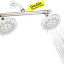Dual Shower Head Adapter with Build-in Shut Off Valve - Combo for Rain & Handheld Shower Heads - G1/2 Connection - Brushed Nickel