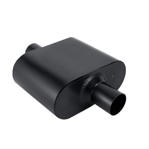 TECTRUC 3in Mufflers Single Chamber 3" Universal Muffler Performance Exhaust Muffler 3 inch inlet (ID) 3 inch outlet (ID),Aggressive Deep Sound,Black(3" center in/out)