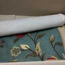 Ottomanson Hallway Runner Rug 1'10" x 6' Non Slip Floral Area Rugs Easy to Clean Laundry Rug Runner Durable Floor Carpet Runners for Hallways Entryway Living Room Kitchen Bathroom, Seafoam Green
