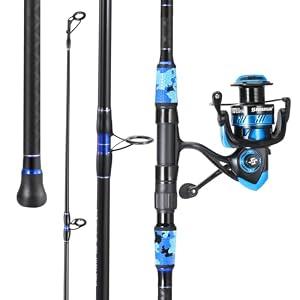 Sougayilang Surf Fishing Rod and Reel Combo, 4 Piece MH/ H Saltwater Fishing Combo with 5000 Size Spinning Reel
