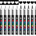 White Black Paint Pen,12Pack Acrylic Paint Marker Ideal for Rock Painting,Wood,Metal,Fabric,Plastic,Canvas,Glass, Ceramic,Diy Crafts (Multicolor)