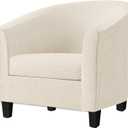 2 Piece Tub Chair Covers with Cushion Cover, Stretch Jacquard Furniture Cover,Armchair Protector Slipcover Removable Machine Washable (Beige Yellow)