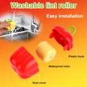 2pcs Mini Portable Lint Roller for Pet Hair, Reusable and Washable Small Sticky Roller Cute Pocket Bell Pepper Shape Dog Cat Hair Remover for Clothes Furniture Car Seats Travel Home Use (Red, Yellow)