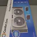 Comfort Zone Twin Window Fan with Reversible Airflow Control, 9 inch, Auto-Locking Expanders, 2 Speed Fan, Dual Fan, Exhaust, Airflow 9.84 ft/sec, Ideal for Home, Kitchen, Bedroom & Office, CZ319WT
