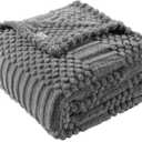 50x70 Inch Grey Throw Blanket - Soft & Fluffy Fleece, Cute & Aesthetic, Perfect for Sofa, Couch, Chair, Bed, Living Room & Bedroom, All-Season Use, Plush & Cozy Decorative Blanket