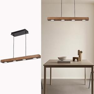 Farmhouse Dinning Pendant Light Fixture, Vintage Ceiling Pendant Lighting, Natural Wood LED Modern Chandelier, Suspension Hanging Lamp for Living Room, Dinning Room, Kitchen Island, Restaurant etc.