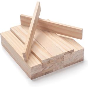 Wood Strips Slats Wooden Dowels for Crafts 1/4"  1"  6", 30 PCS Wood Trim Flat Lumber Boards Square Dowel Rods Wooden Sticks for Crafting, Woodworking, Model Making