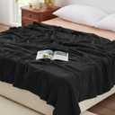 Love's Cabin 100% Cotton Muslin Blanket, 6 Layer Lightweight Breathable Gauze King Size Blanket 108 x 90 Inches, Soft Summer Blanket for Bed, Black