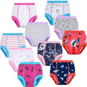 BIG ELEPHANT 10-Packs Training Underwear Absorbent Toddler Potty Trained Pants for Boys and Girls, 9-10Y