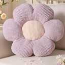 Flower Pillows, Cute Daisy Shaped Throw Pillow, Small Purple Floor Cushions for Gifts, Kids Decorative Pillows for Living Room Sofa Bedroom Bed, 19.6x19.6 Inch