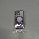 Changjia Magnetic Kickstand Glitter Case for iPhone 15,[Compatible with Magsafe] Luxury Bling Sparkly Rhinestones Diamond with Camera Protector Makeup Mirror Women Girls Case for iPhone 15 6.1",Purple