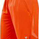 NORTHYARD Men's 10" Athletic Basketball Shorts with Zipper Pockets Quick Dry Lightweight Running Workout Gym Tennis Shorts (X-Large, Orange)