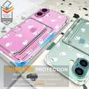 Compatible with iPhone 17 Case Card Holder for Women Cute Design,Wallet Phone Cases Transparent Cool Kawaii Protective (Clear Ghosts Halloween Hallowmas)