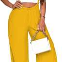 Nimsruc Womens Jumpsuit Casual Loose Sleeveless Adjustable Spaghetti Straps Wide Leg Pants Baggy Overalls With Pockets (Yellow, XL)