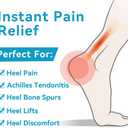 3 x BIGGCOOL Heel Cushions for Heel Pain, Heel Inserts for Shock Absorption, Heel Lifts for Achilles Tendonitis and Bone Spur, Foot Pain Relief for Women & Men - 1 Pair (Beige, Large)