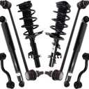 TRQ Front and Rear Suspension Kit Complete Strut & Coil Spring Assembly Shock Absorber Sway Bar Stabilizer Link Compatible with 2016-2019 Nissan Rogue