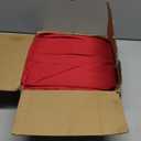 Exquisite Red 54x300in Plastic Disposable Tablecloth Roll with Built-in Cutter - 36 Rectangle Table Covers in a Box