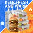 Blue Bow Lunch Box for Women and Men, Insulated Fabric Lunchbag for Work, Leakproof Adult Lunchbox, Cooler Lunch Tote Bag for Offices College Picnic Travel Outdoor