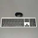 seenda Wireless Keyboard and Mouse Combo Full Size Slim Thin Wireless Keyboard Mouse with On/Off Switch on Both Keyboard and Mouse - (Black and Silver)