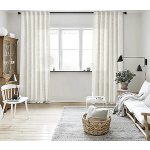 White Curtains Sheer - Linen Texture Semi Sheer Window Covering, Light & Airy Privacy Sheer Panels for Bedroom Living Room Patio Glass Door, 52 inch Width x 96 inch Length, Set of 2