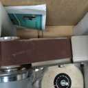 Mini Belt Sander, 15°Electric Bench Grinder Sanding Machine, 7 Adjustable Speed Electric Knife Sharpener, Low Noise Cutter Sharpener Sander for Metal Working DIY, Woodworking, Plastic, Crafts