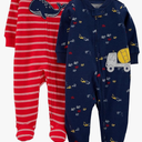 Simple Joys by Carter's Baby Boys' 2-Way Zip Thermal Footed Sleep and Play, Pack of 2 size 3-6M