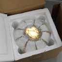 White Gold Home Decor Vase, Round White Bud Ceramic Vase for Flowers, Luxury Home Decoration, Dining Table Centerpiece (E-White)