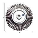 Benchmark Abrasives 6" x 1/4" Stringer Bead Wire Wheel with 5/8"-11 Thread, for Weld Cleaning, Weld Spatter Removal, Stripping, Deburring, Use with Angle Grinders - (6" x 1/4") (Carbon)